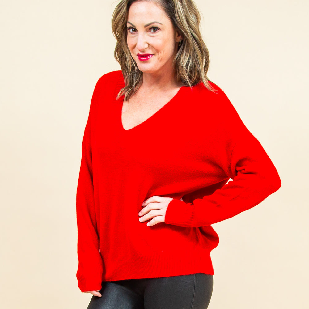 Any Day Now Sweater in Red (8769059225851)