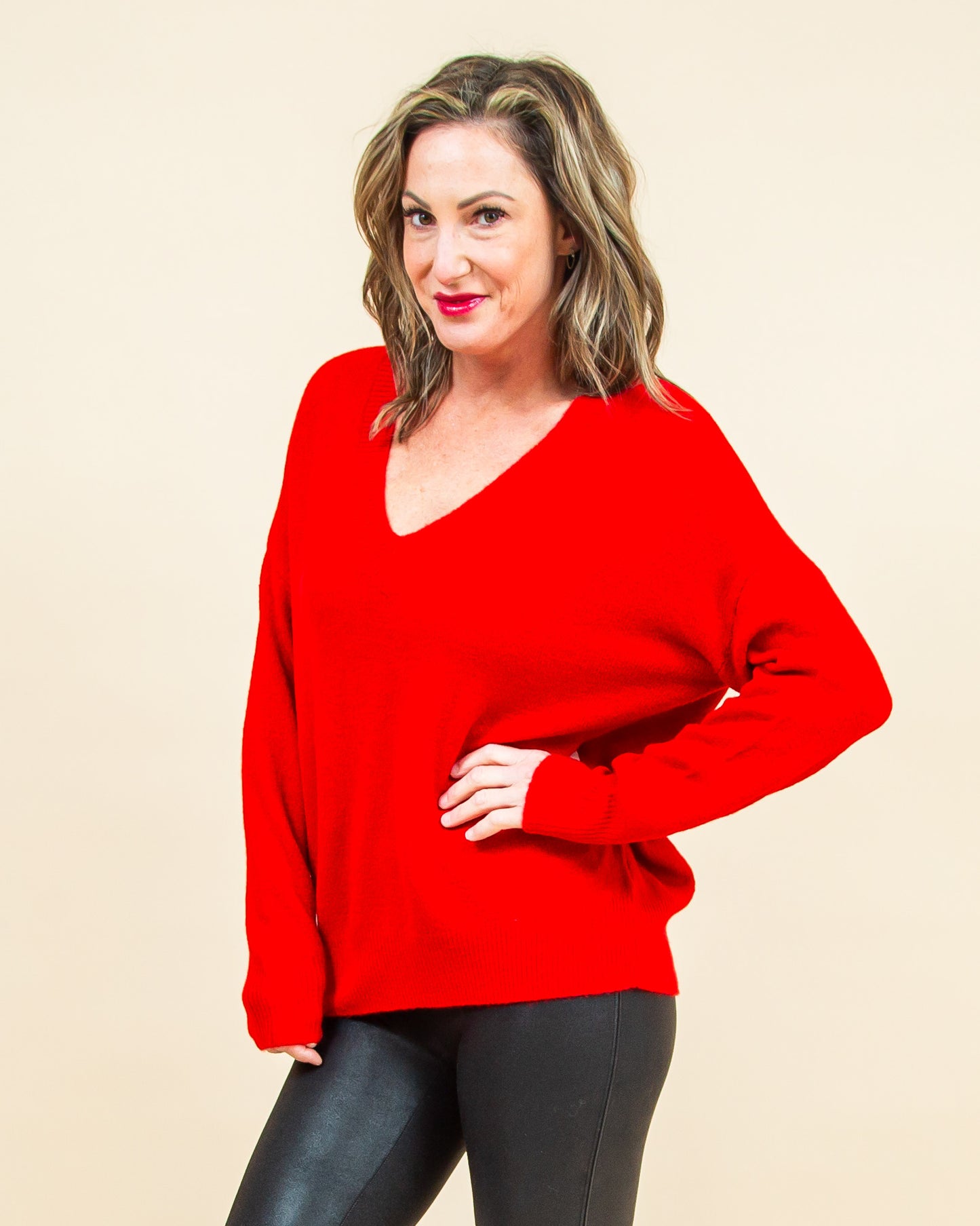 Any Day Now Sweater in Red (8769059225851)