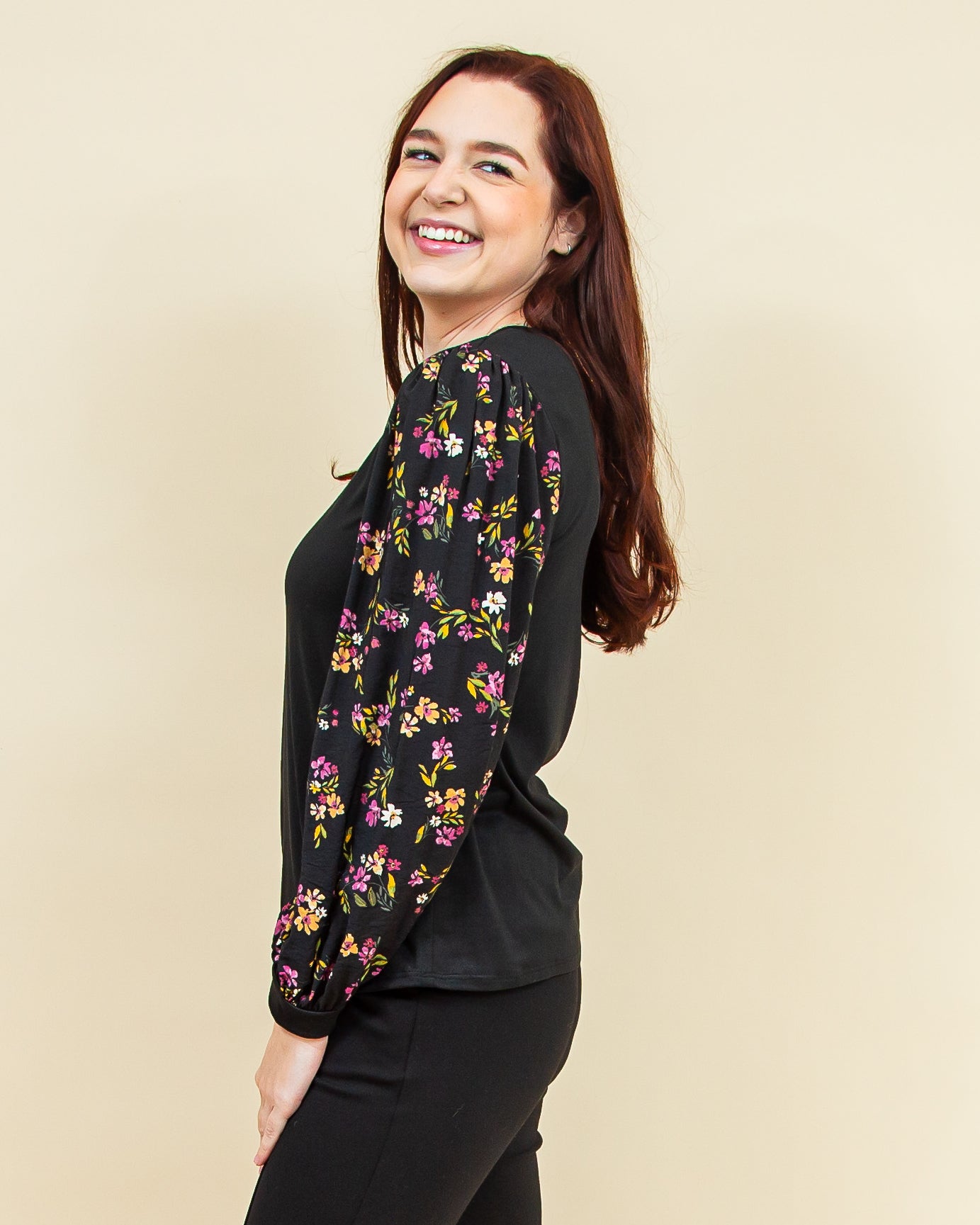 Bringing Flowers Top in Black (8744605090043)