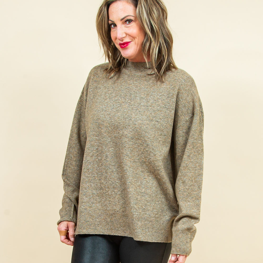 Gia Crewneck Sweater in Chai (8323557916923)