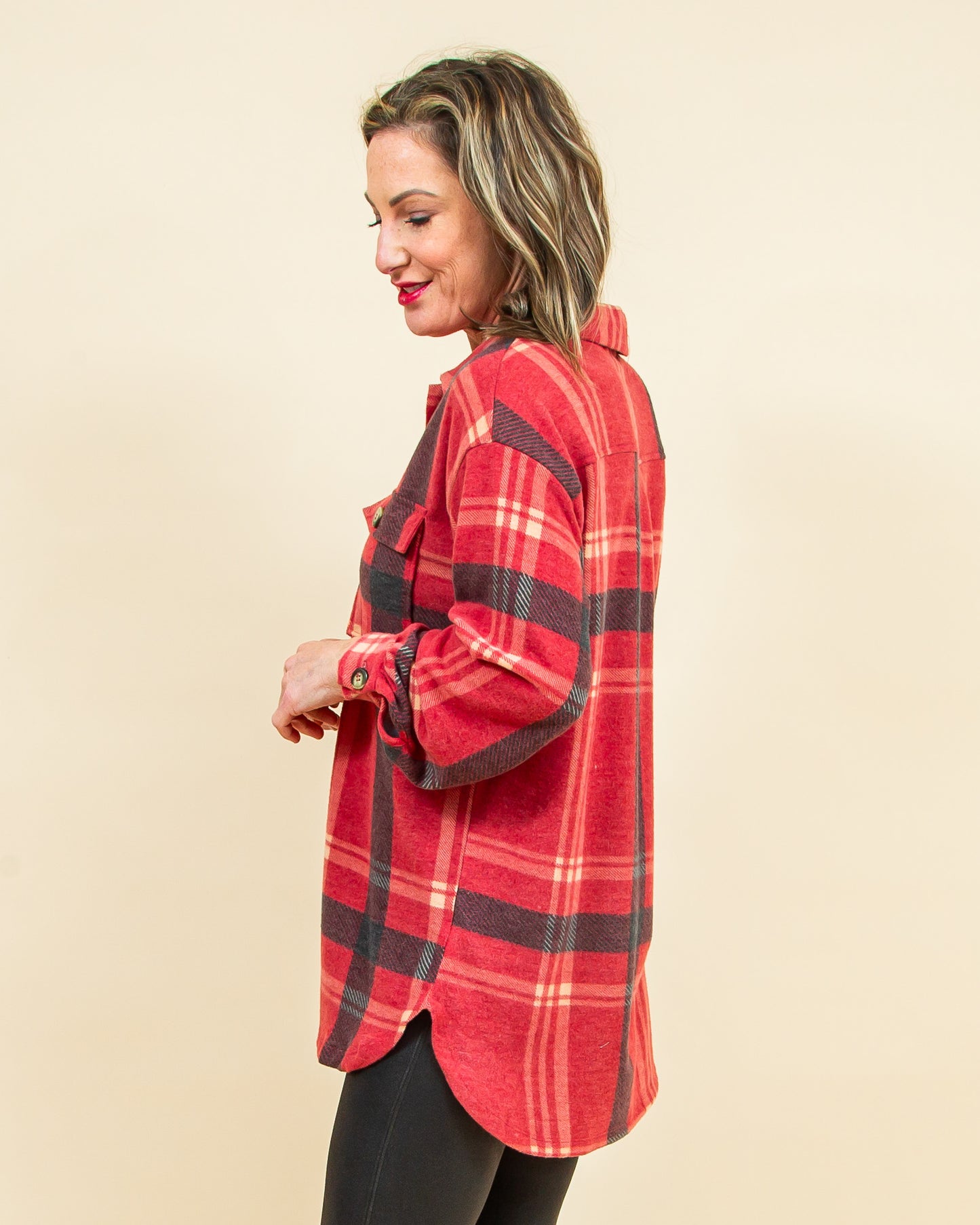 Cozy Hayride Flannel in Red Plaid (8770501574907)