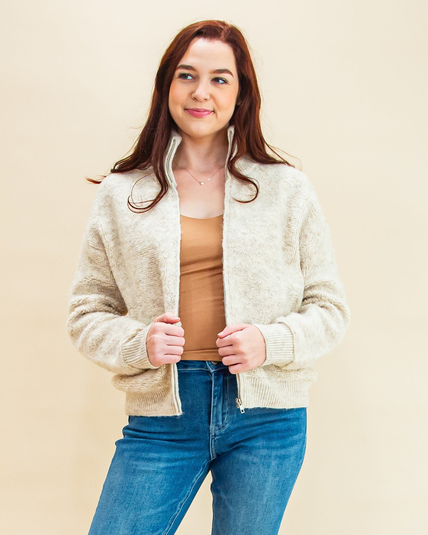 Orchard Strolls Sweater Jacket in Oatmeal (8770501771515)