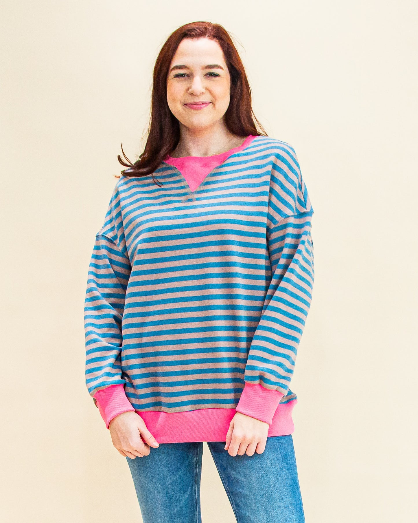 Match Made Pullover in Pink/Blue (8744604827899)