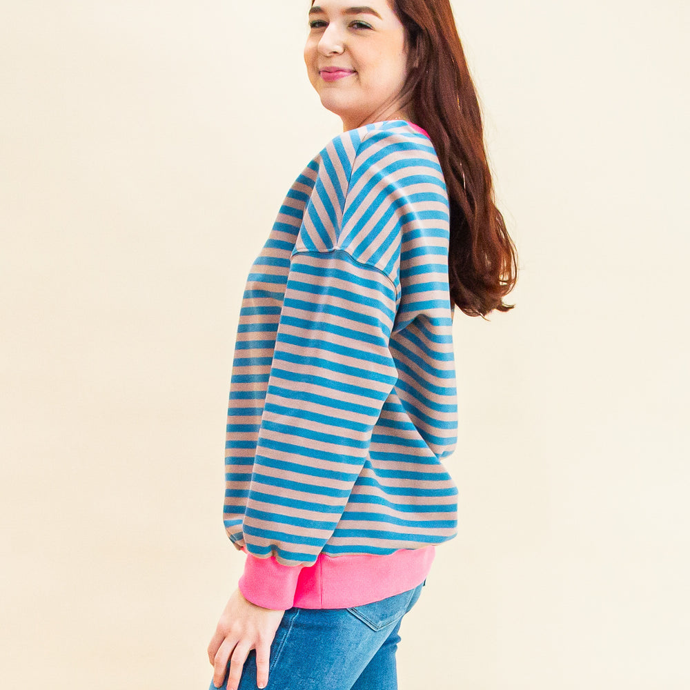 Match Made Pullover in Pink/Blue (8744604827899)