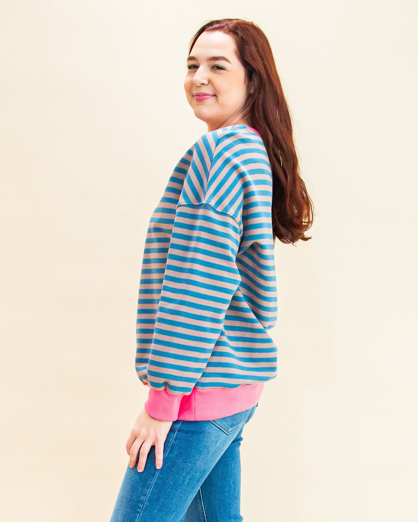 Match Made Pullover in Pink/Blue (8744604827899)