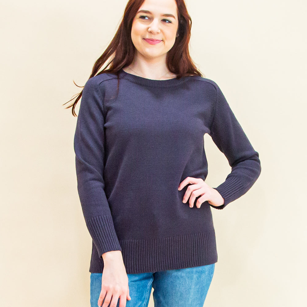 Aspen Sweater in Charcoal Blue (8768867795195)