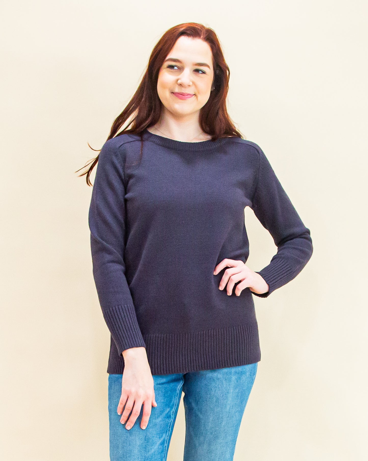 Aspen Sweater in Charcoal Blue (8768867795195)