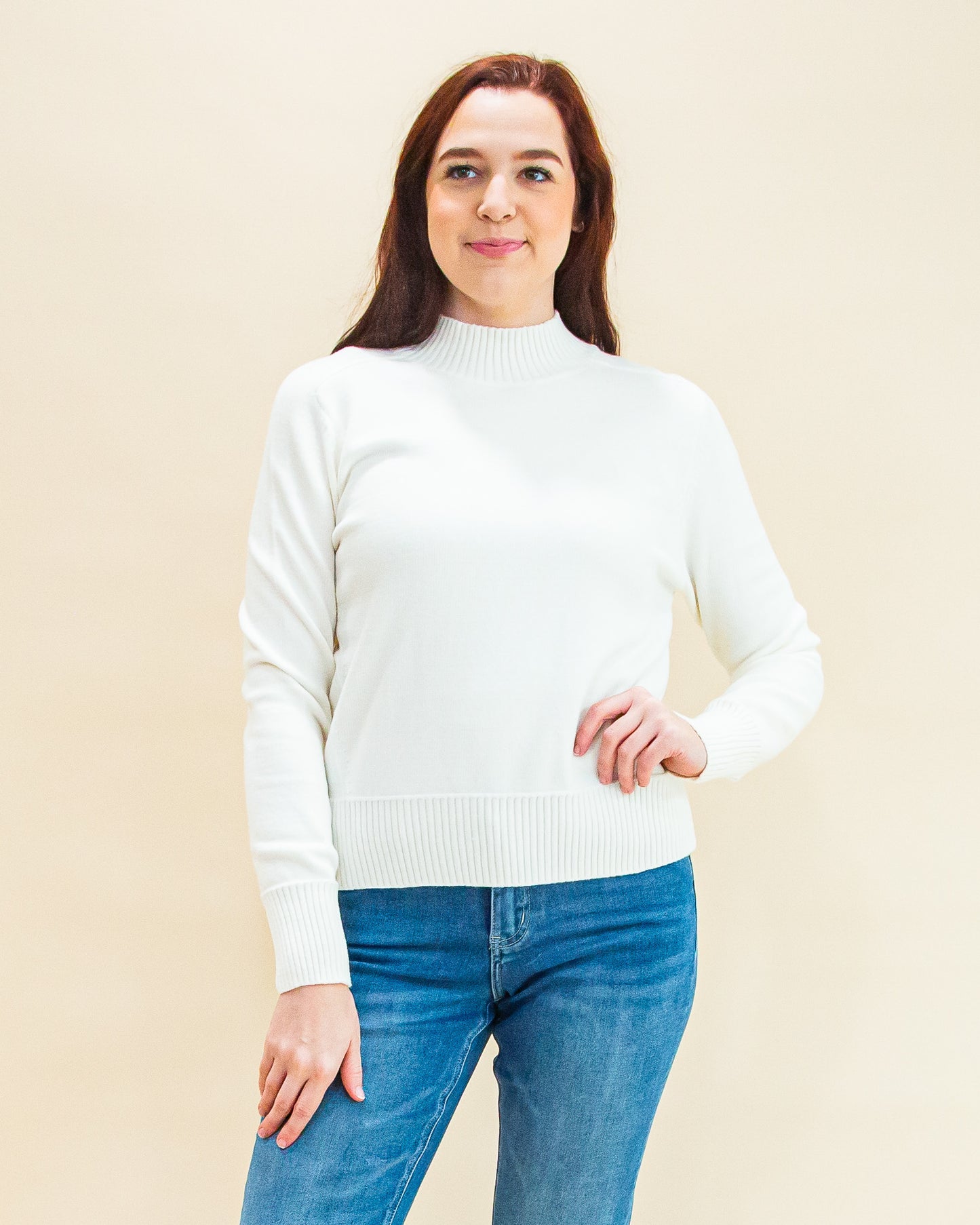 Modern Classic Sweater in Ivory (8768866615547)