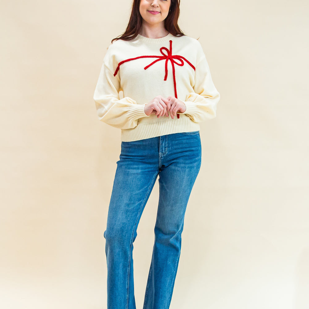 
                  
                    Wrapped With Love Sweater in Cream/Red (8770501509371)
                  
                