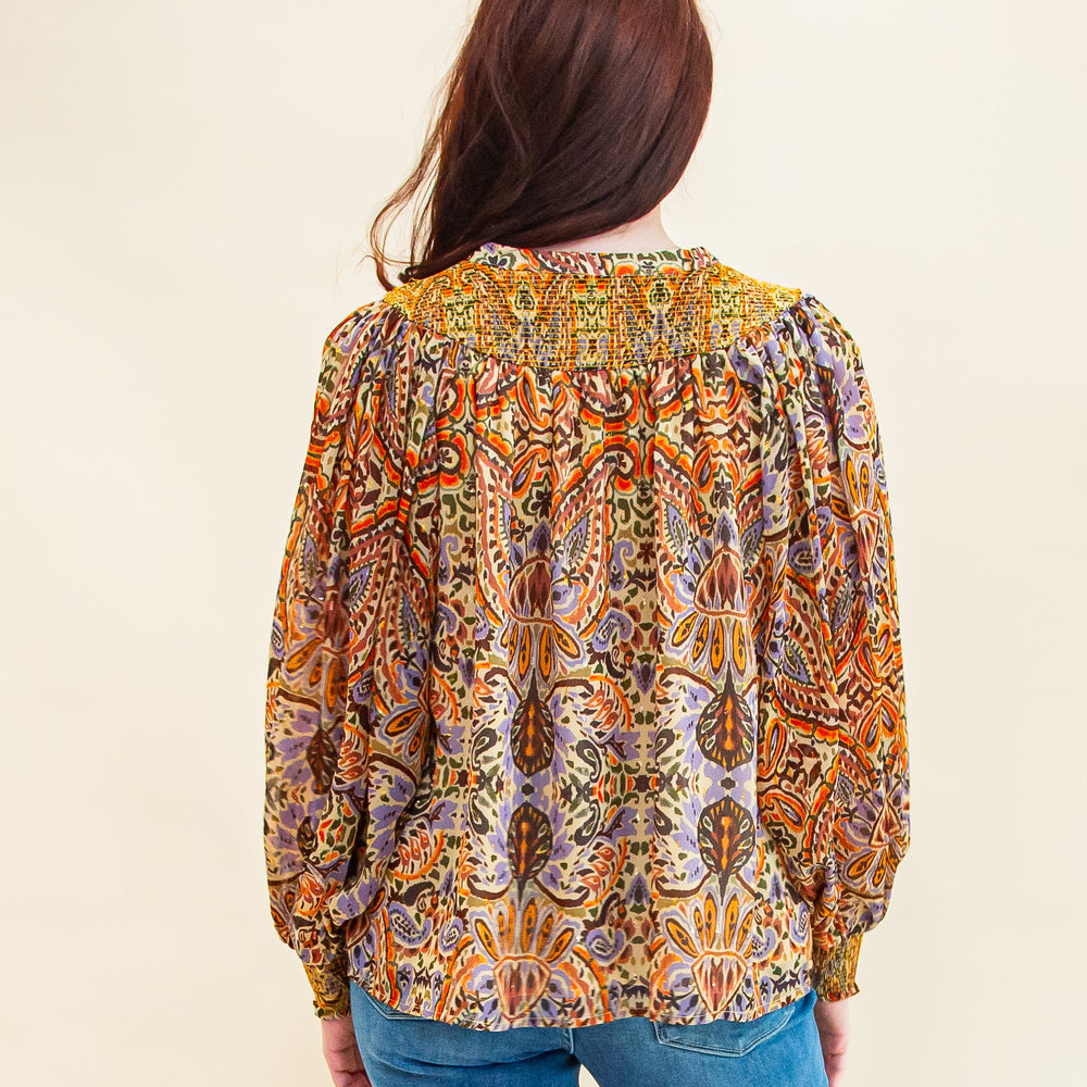 
                  
                    Falling Into Paisley Blouse in Taupe Multi (8770826502395)
                  
                