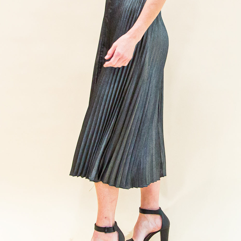 Glimmering Grace Midi Skirt in Black (8775061111035)