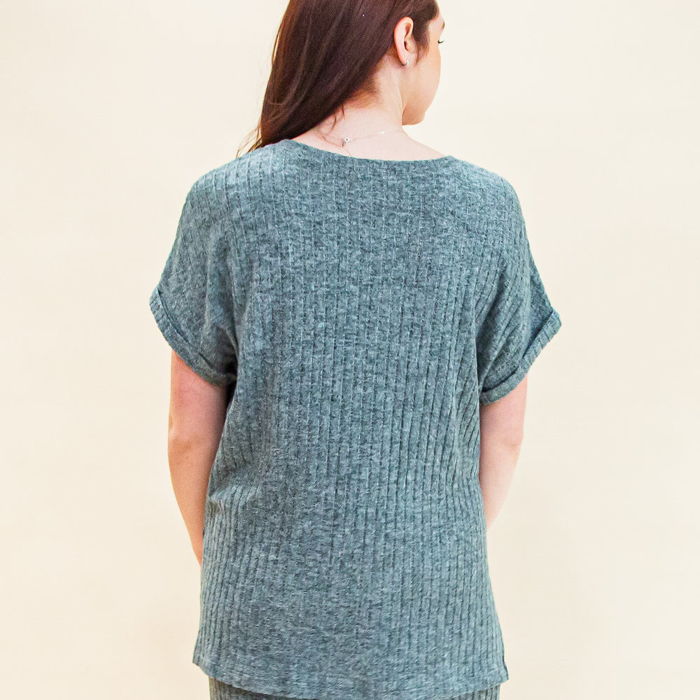 
                  
                    Take It Easy Rib Tunic in Charcoal Heather (8323558211835)
                  
                