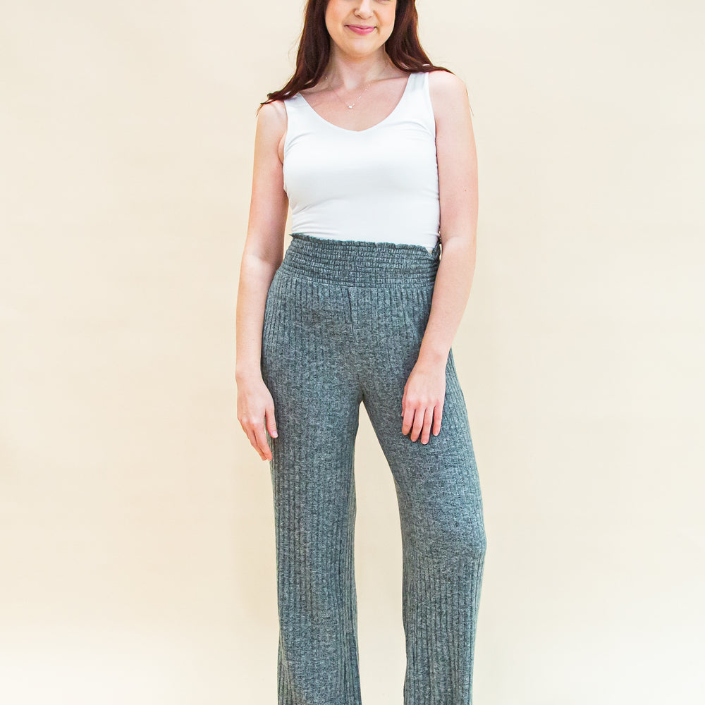 
                  
                    Dawn Smocked Rib Pant in Charcoal Heather (8323558146299)
                  
                