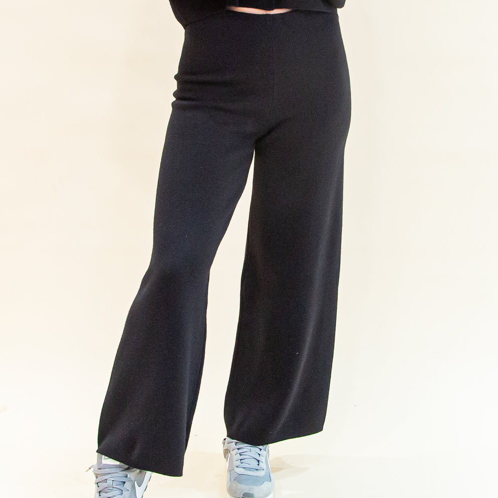 Elowen Sweater Knit Pant in Black (8323557884155)