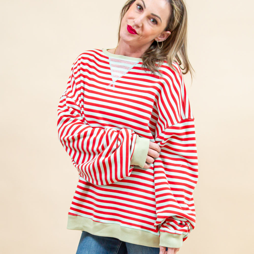 Classic Striped Crew in Cherry Combo (8785254318331)