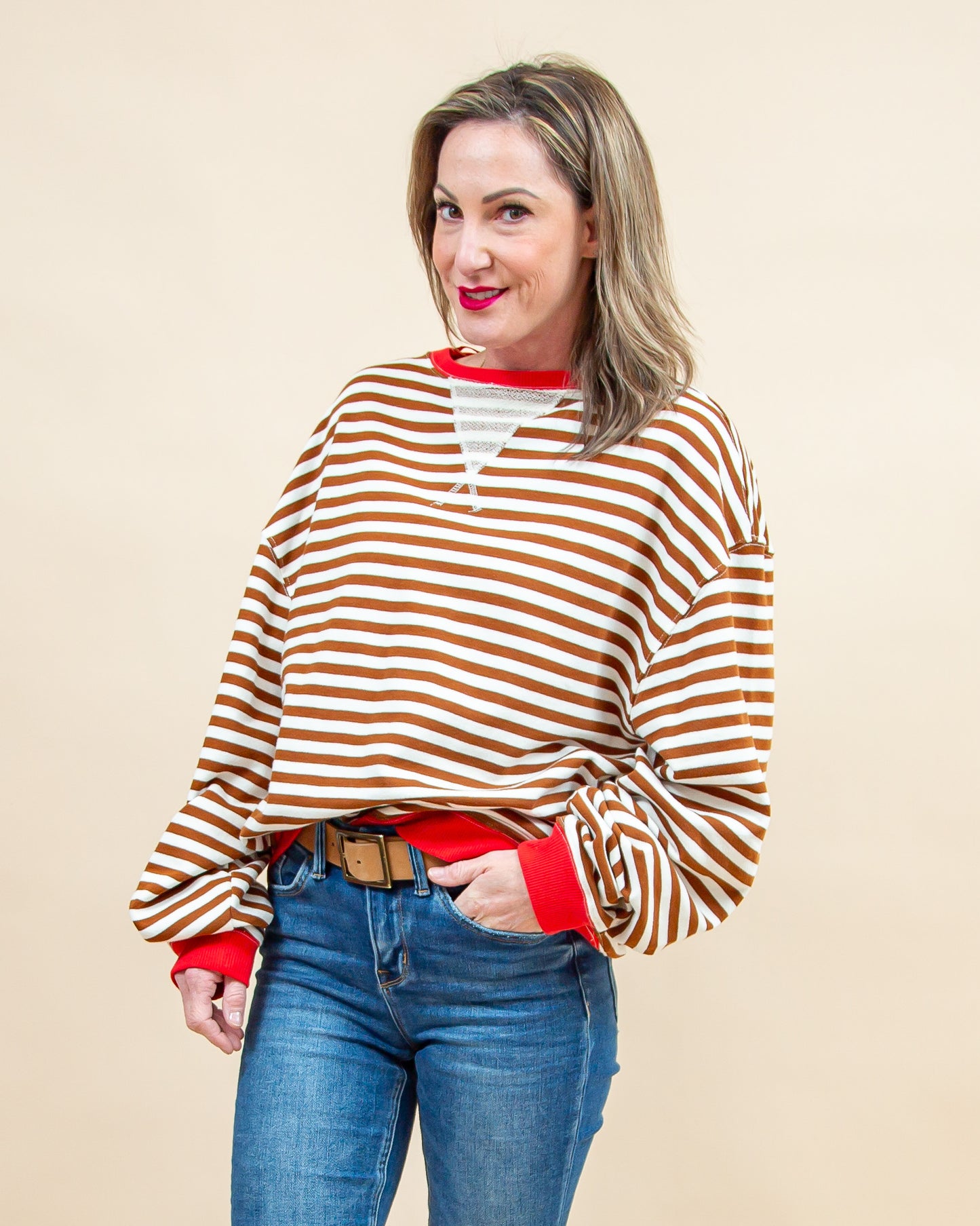 Classic Striped Crew in Coffee Combo (8785254252795)