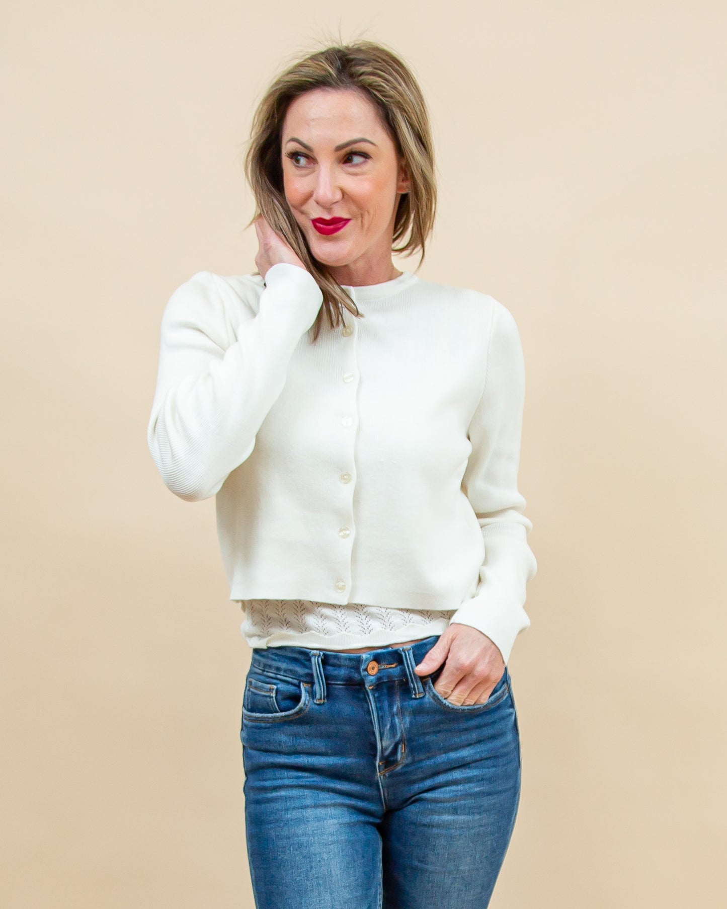 Easy Choice Cardigan in Ivory (8855251976443)