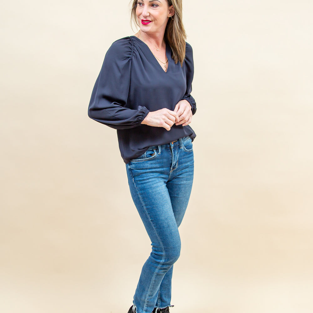 
                  
                    Timeless Romance Blouse in Dark Slate Navy (8855314923771)
                  
                