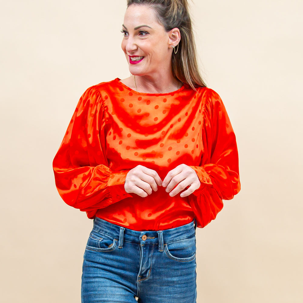 Radiant Cheer Blouse in Red (8871723761915)