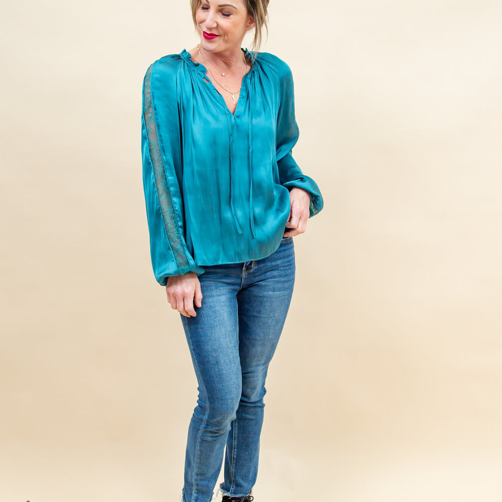 
                  
                    Evening Elegance Blouse in Deep Cyan (8855315087611)
                  
                