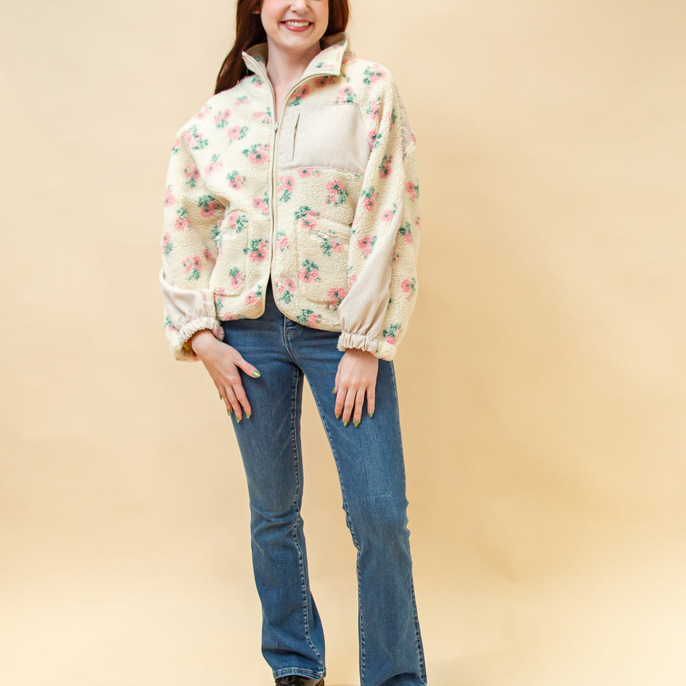 
                  
                    Comfort Provider Fleece Jacket in Pink Flower (8734326849787)
                  
                