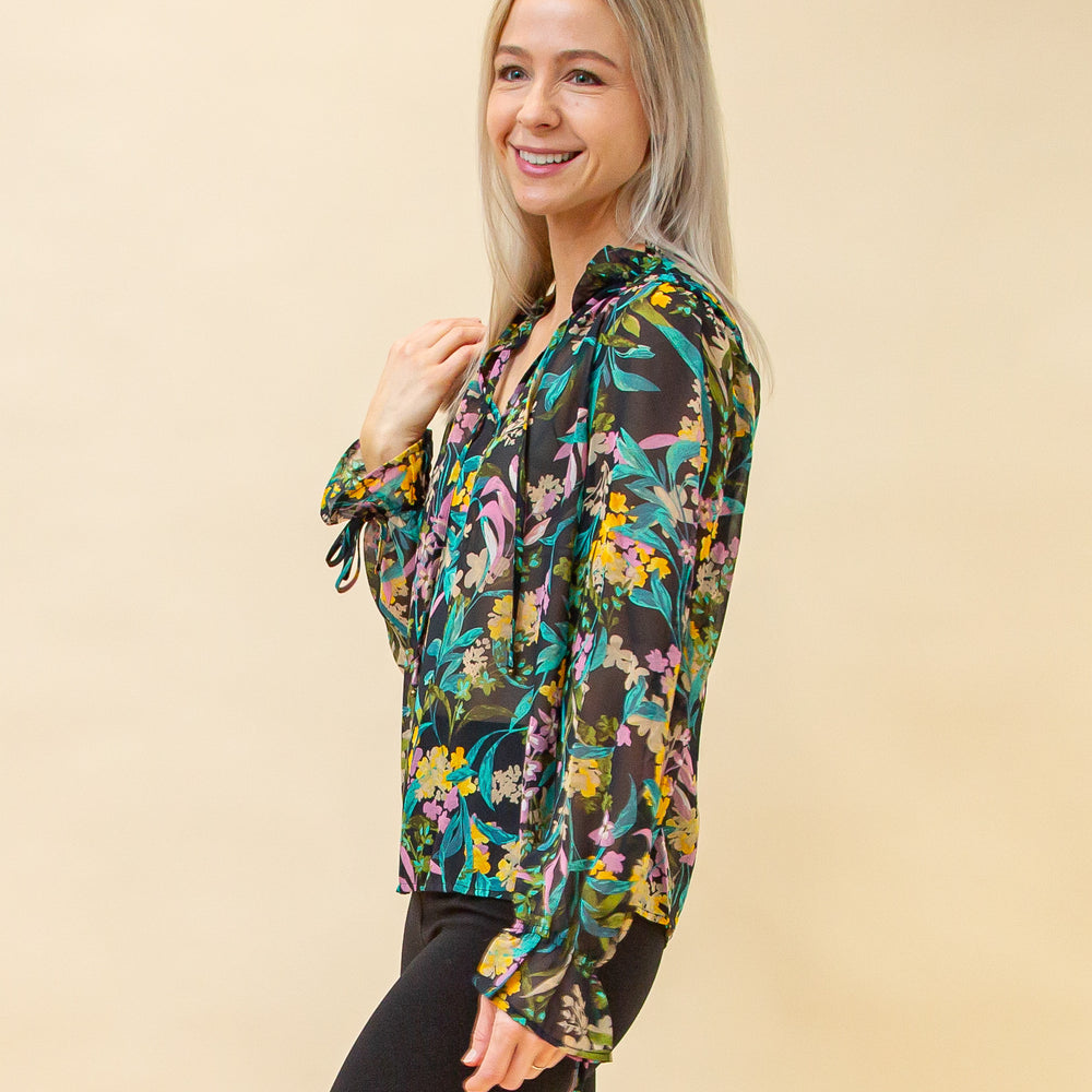 Meet You There Blouse in Midnight Garden (8898527265019)