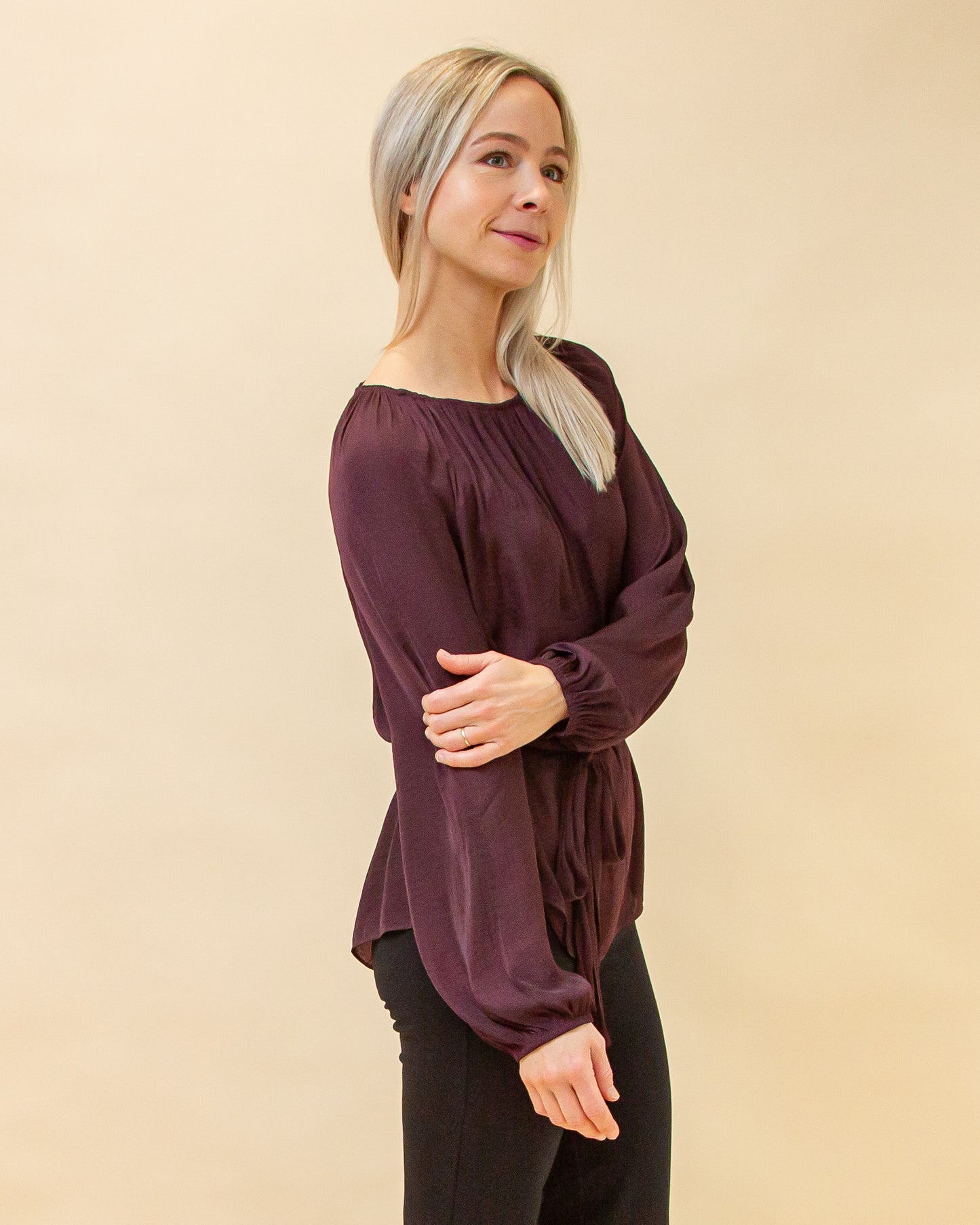 Timeless to Me Blouse in Sangria (8898527166715)