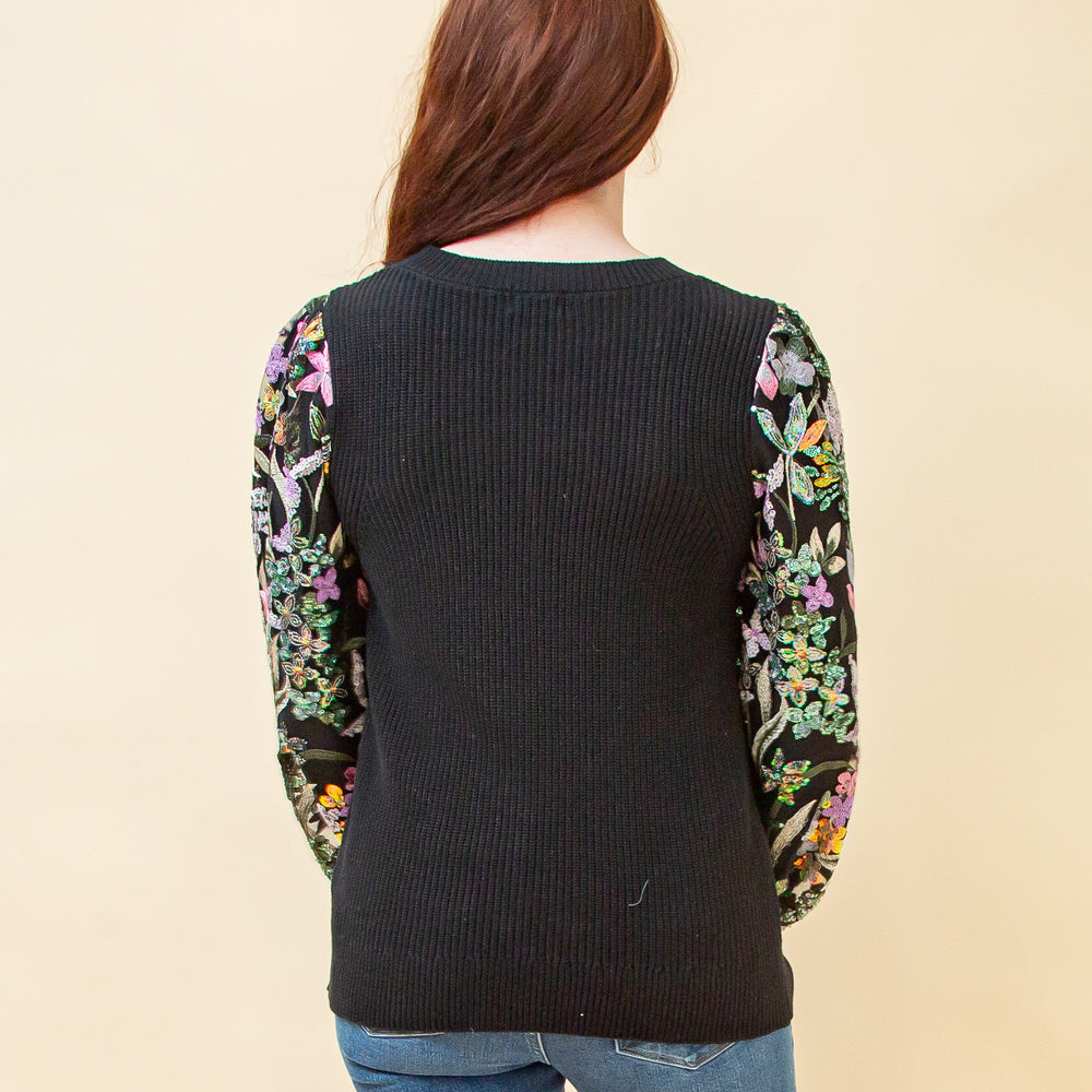 
                  
                    Twilight Blooms Sweater in Black (8770826567931)
                  
                