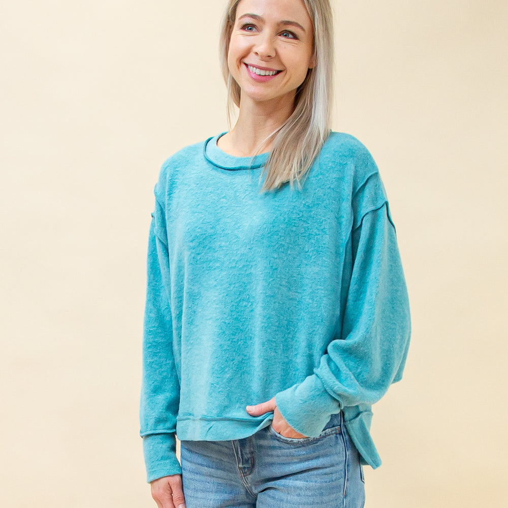 Cozy Drift Sweater in Dusty Teal (8886352707835)