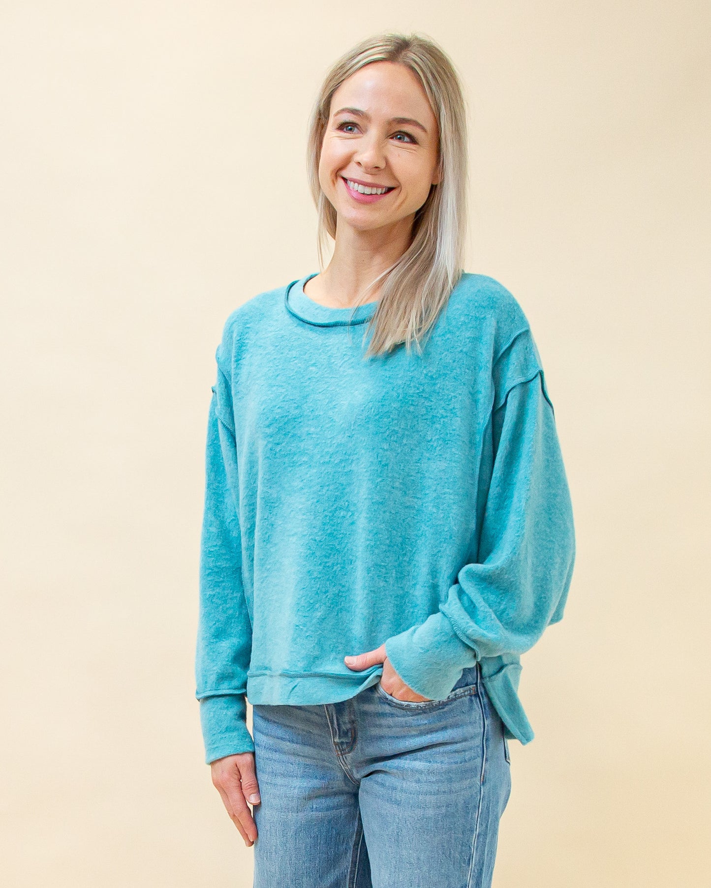 Cozy Drift Sweater in Dusty Teal (8886352707835)