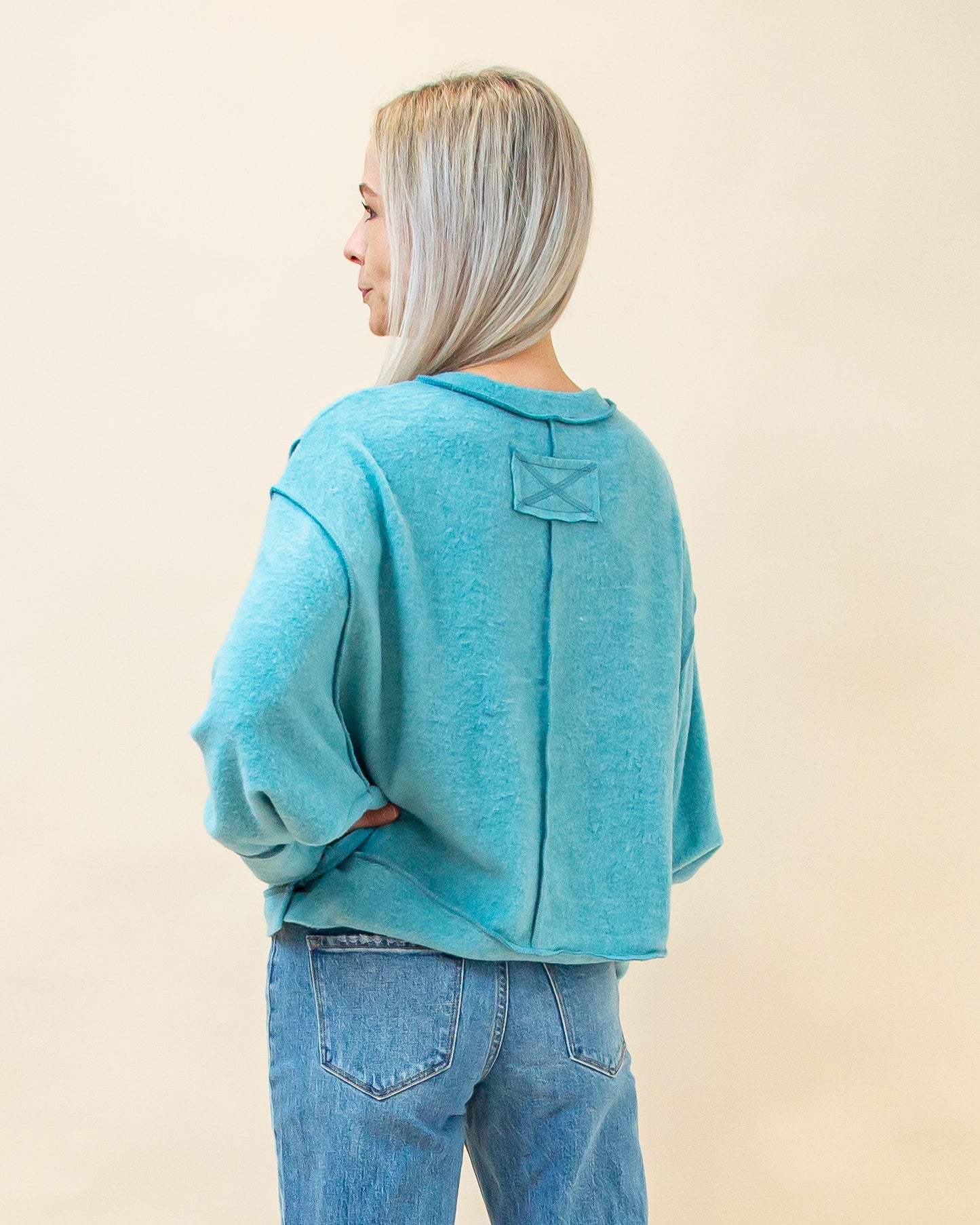 Cozy Drift Sweater in Dusty Teal (8886352707835)