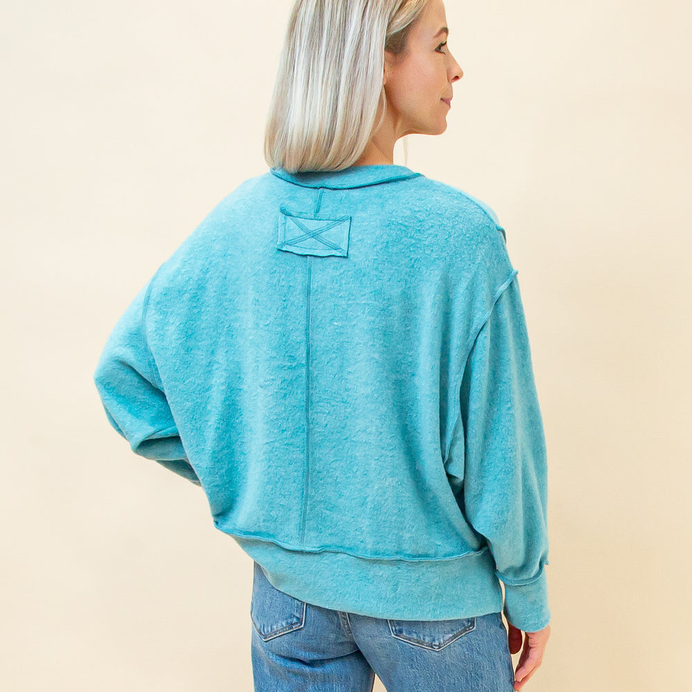 
                  
                    Cozy Drift Sweater in Dusty Teal (8886352707835)
                  
                