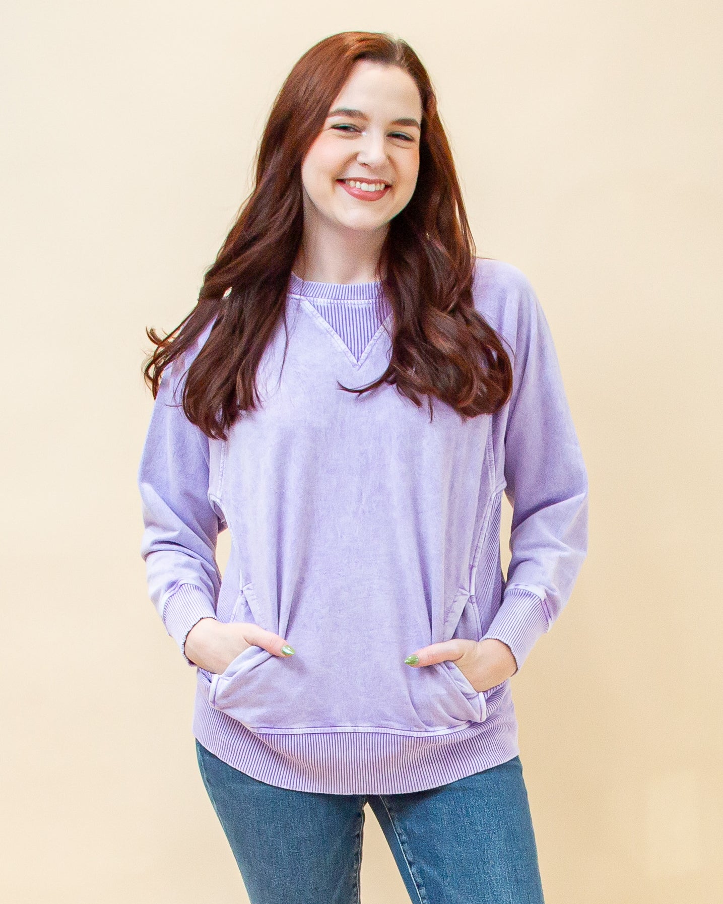 Winter Wash Pullover in Violet (8886352773371)