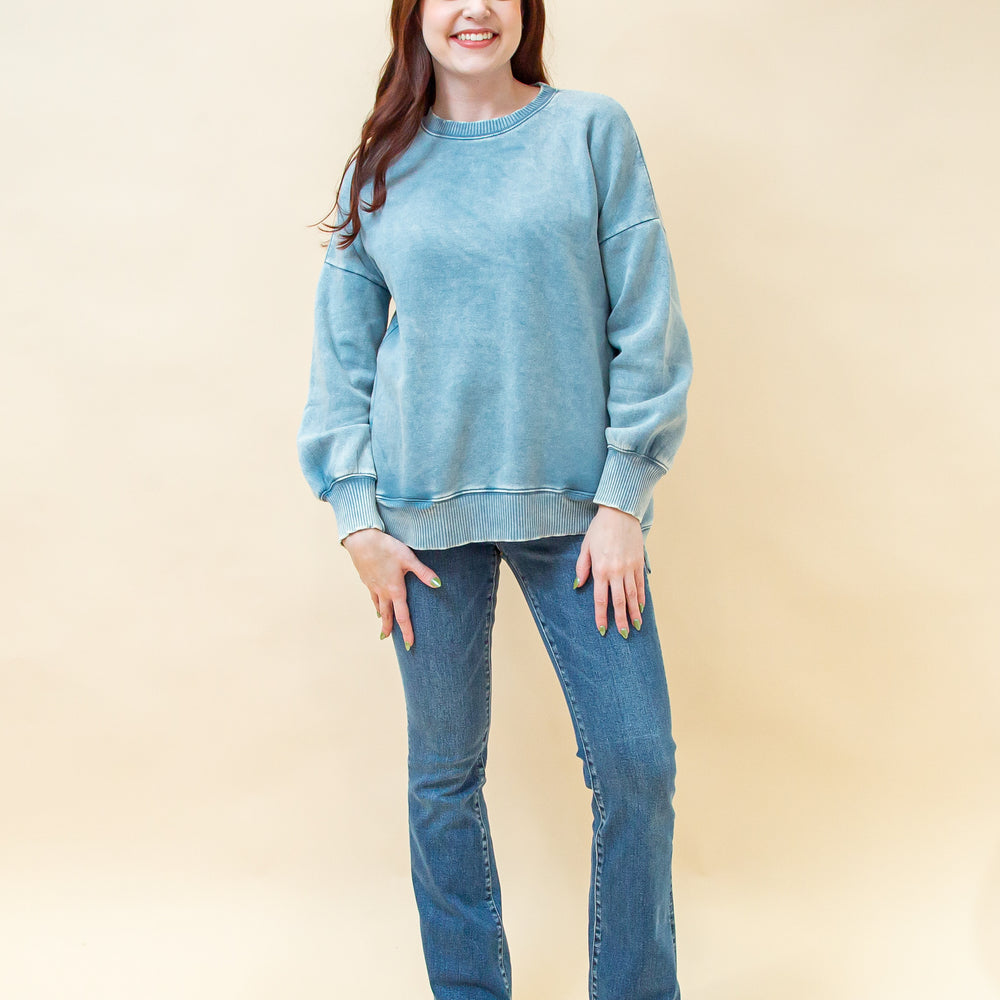 
                  
                    Cozy Corner Pullover in Blue Grey (8886352937211)
                  
                