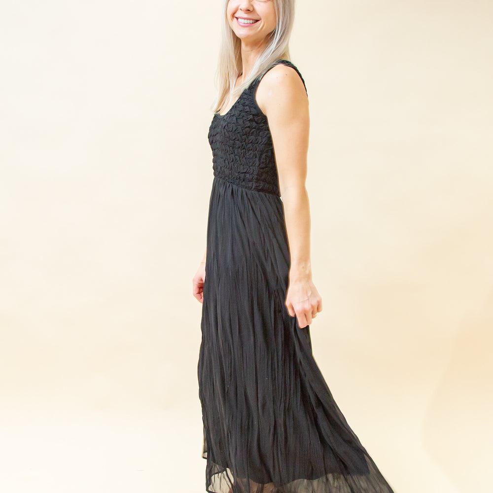 Midnight Whispers Dress in Black (8898526904571)