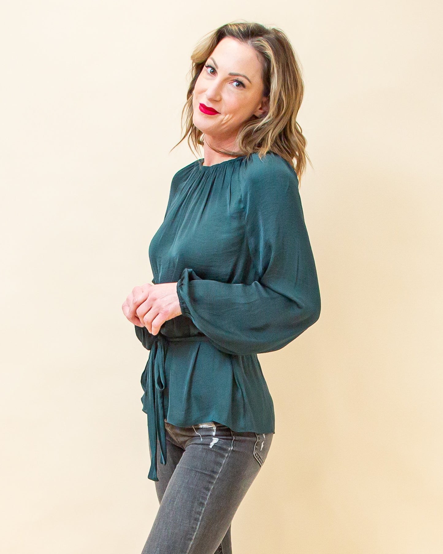 Timeless to Me Blouse in Rain Forest (8898527133947)