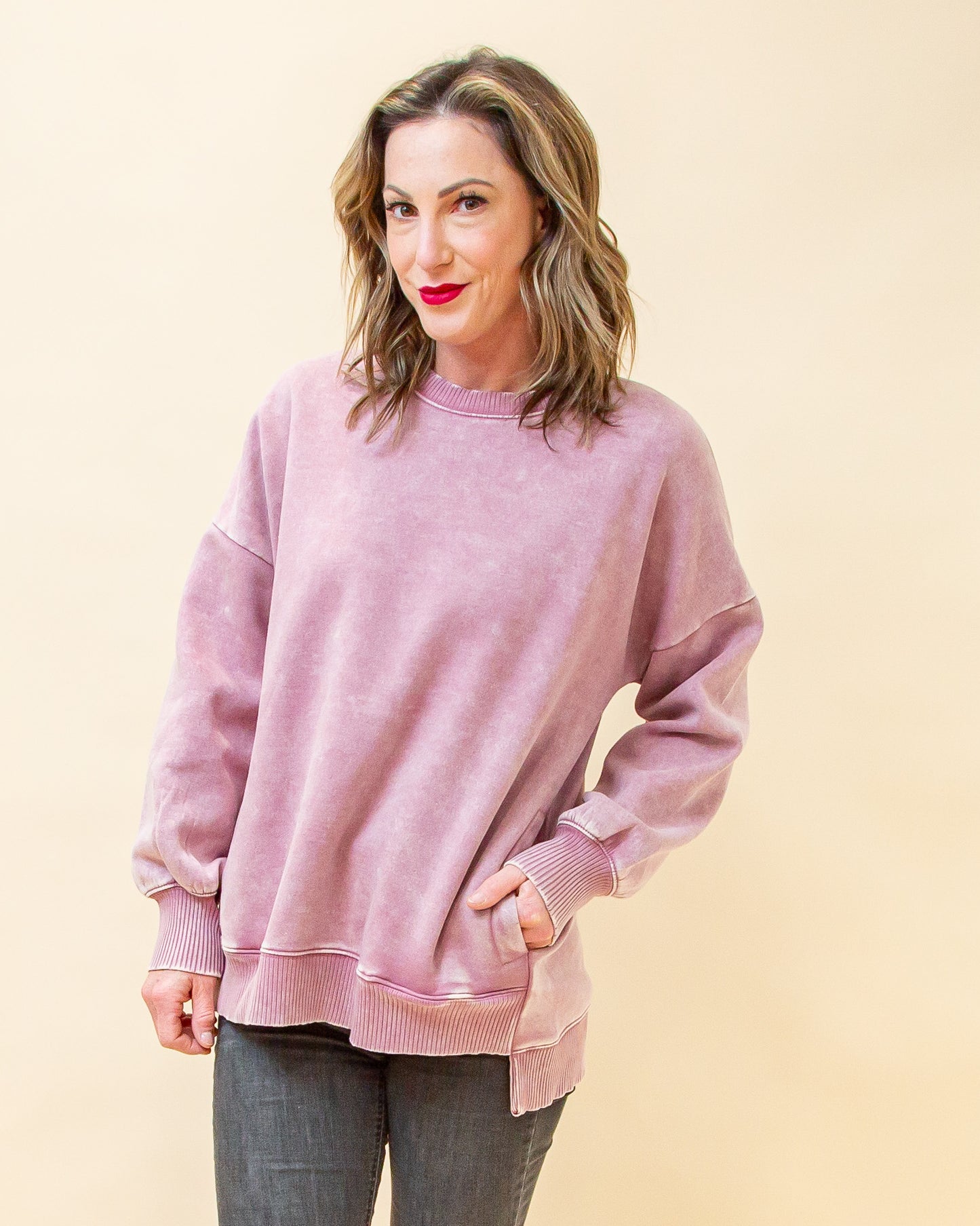 Cozy Corner Pullover in Light Rose (8886352871675)