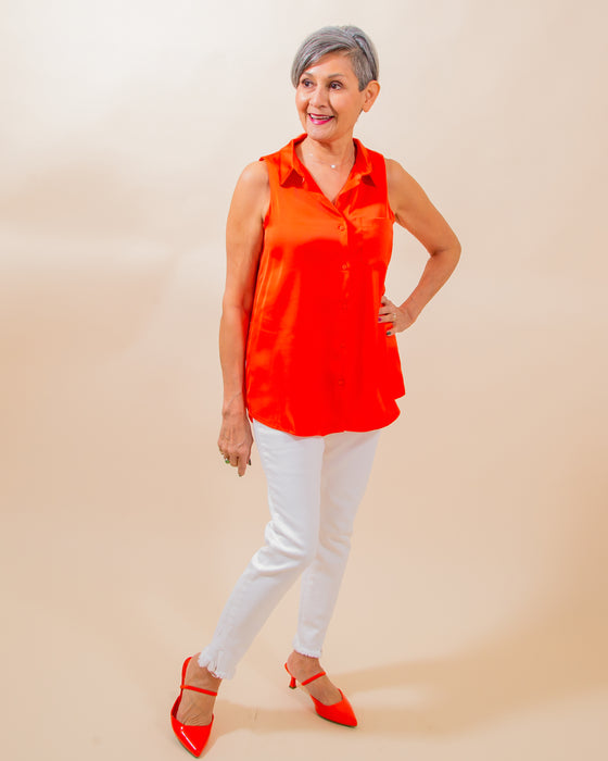 Sparks Fly Top in Coral Red (8087398449403)