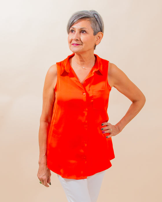 Sparks Fly Top in Coral Red (8087398449403)