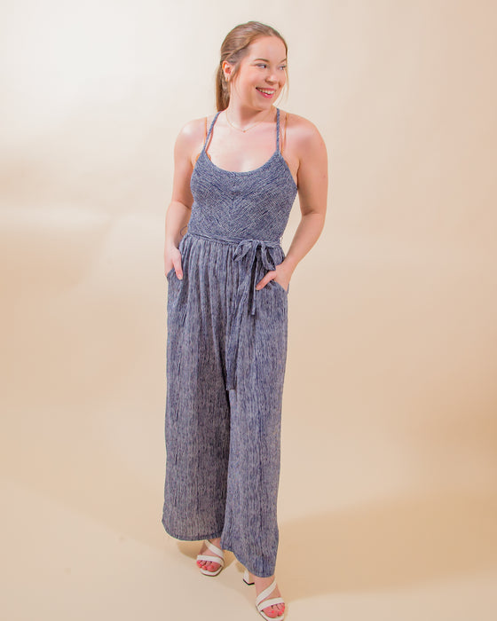 Nothing To Loose Jumpsuit in Navy (8092655911163)