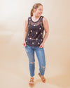 Dreaming Of Daisies Tank in Black (8092655812859)
