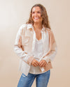 Out West Button Down in Cream (8090433257723)