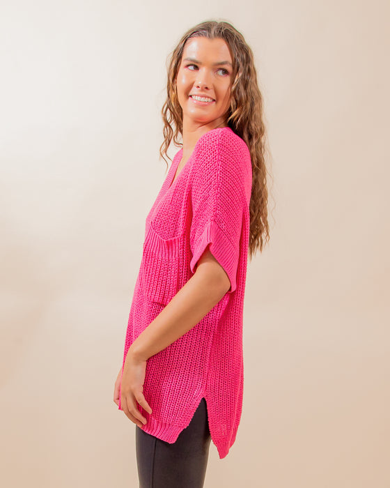 Off My Mind Top in Hot Pink (8091121025275)