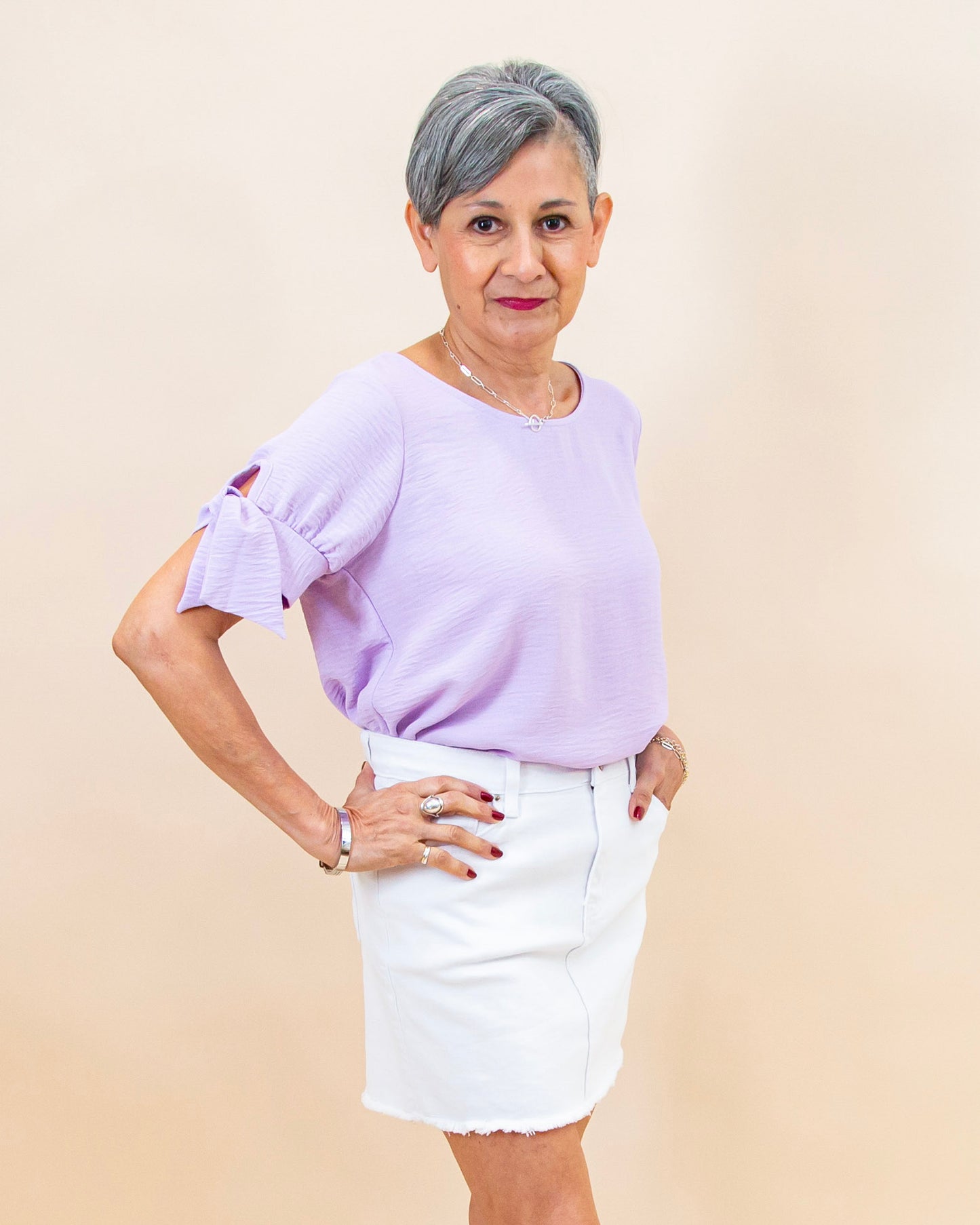 Sweet Ties Top in Lavender (8992696500475)