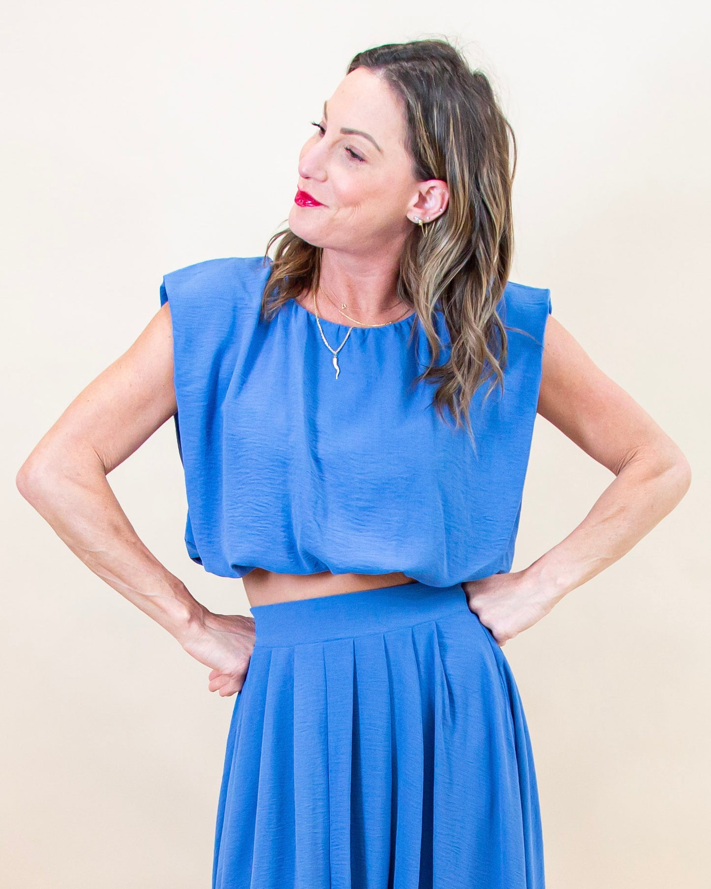 Can't Help Loving Top in Dusty Blue (8955537064187)