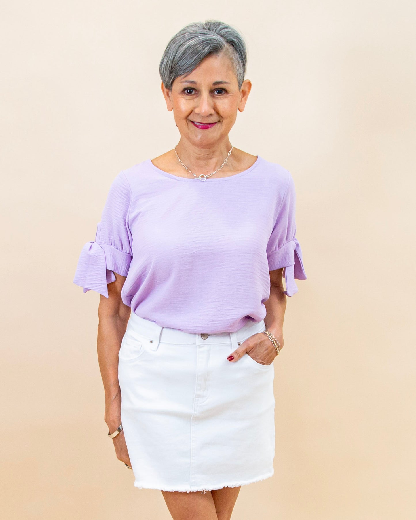 Sweet Ties Top in Lavender (8992696500475)
