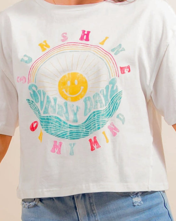 Sunny Dayz Cropped Tee in Ivory (8099131195643)