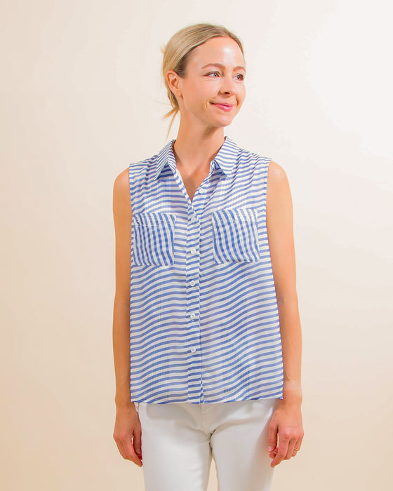 Nautical Babe Top in Blue (8101653283067)