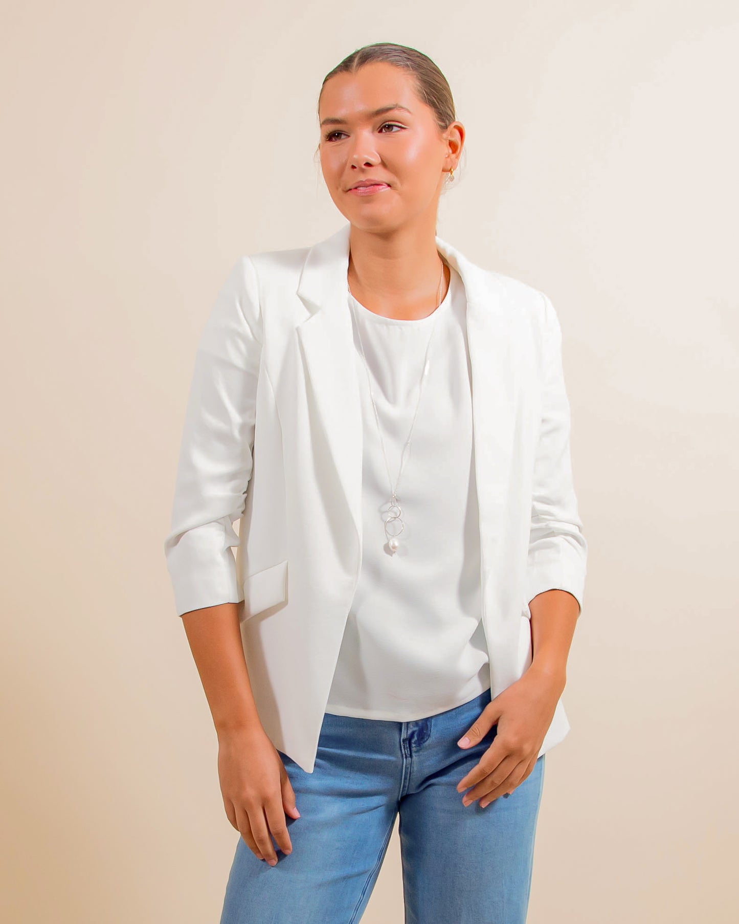 Monday Mood Blazer in White (7675604336891)