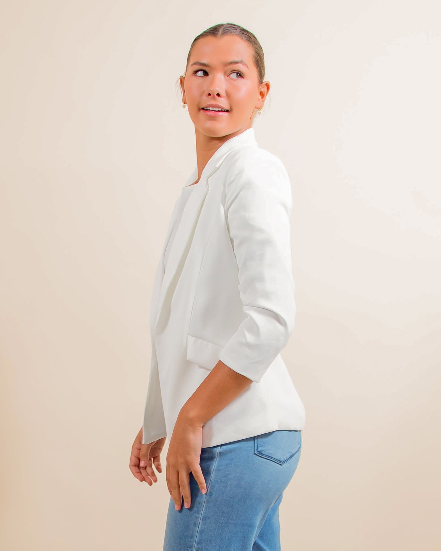 Monday Mood Blazer in White (7675604336891)